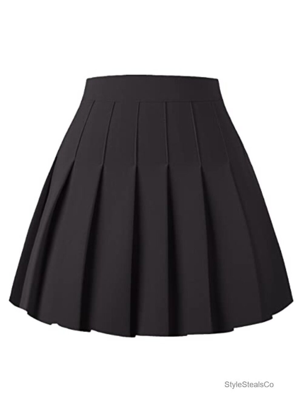 Pleated A-Line High Waist Skater Skirt Polyester Spandex School Cheer